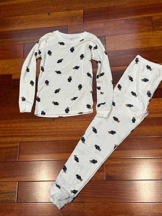Polo Ralph Lauren Other - Polo by Ralph Lauren Cream Kids Pajama Set with Navy Bear Print